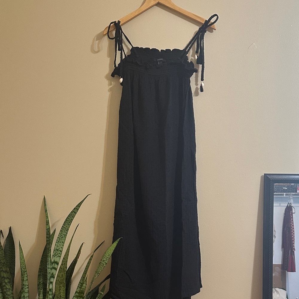 Forever 21 Black Midi Dress with Tie Straps